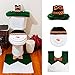 EIALA Christmas Decoration Santa Toilet Seat Cover & Rug & Tissue Box Cover Bathroom Set Gift (Green, Chrismas Snowman)
