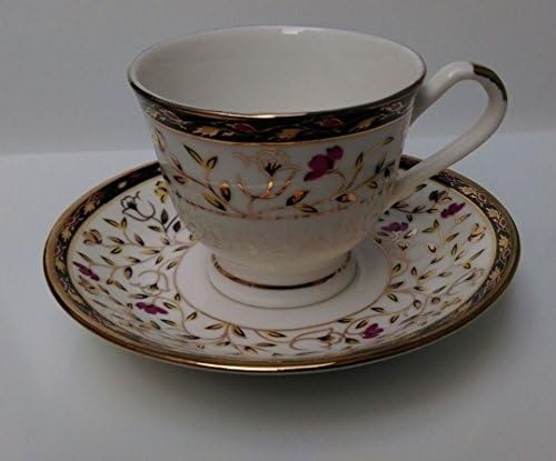 SkyKey Bone China Coffee Cup - 6 Pieces, Golden, 180 ml