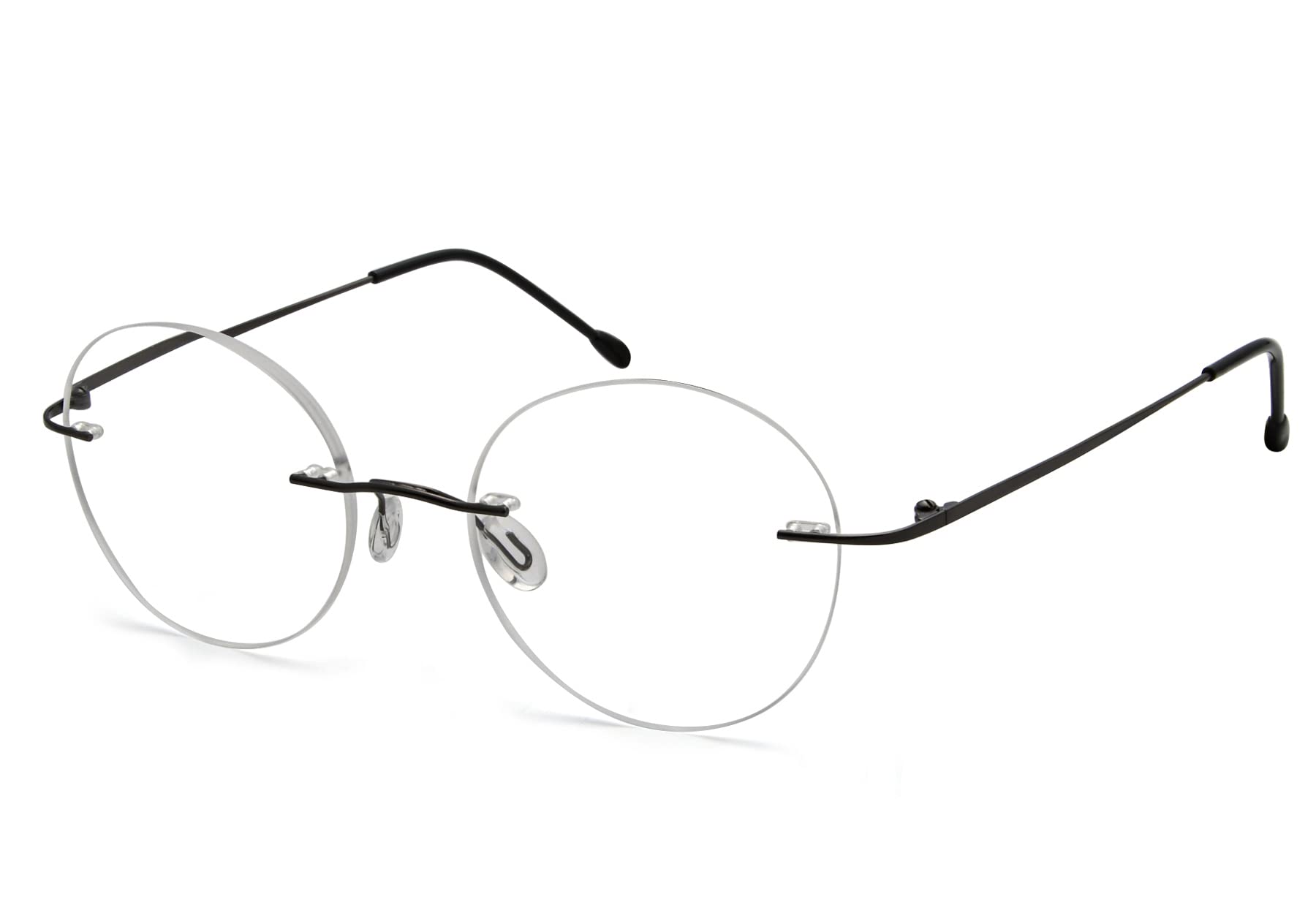 Eyekepper Frameless Eyeglasses Women - Round Rimless Eyewear Men Gunmetal