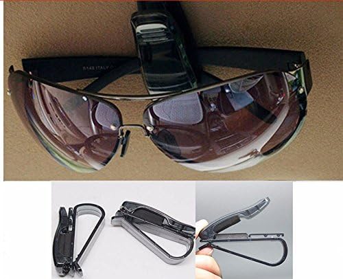 Car Vehicle Accessory Sun Visor Sunglasses Eye Glasses Card Pen Holder Clip Black Color