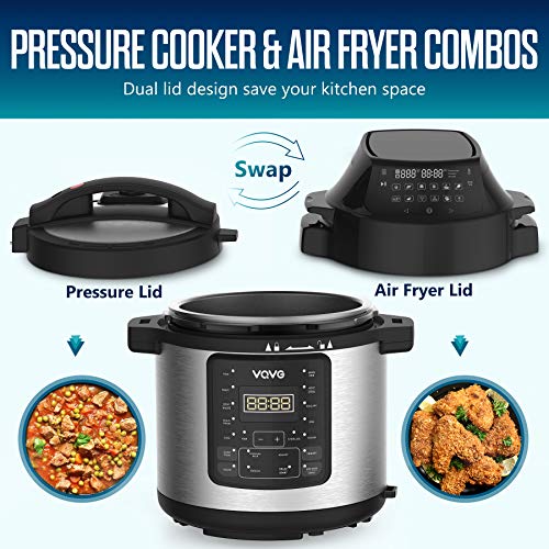 VQVG Pressure Cooker Air Fryer, Steamer, Slow Cooker, MultiCooker, Air