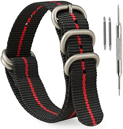 SIMCOLOR 1.5mm Zulu Nylon Watch Bands,Military Nylon Replacement Watch Straps 18mm 20mm 22mm or 24mm