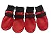 LONSUNEER Dog Shoes Soft and Lightweight with Breathability for Spring Summer and Fall Set of 4 Size X-Large Color Red