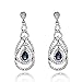 Cute Hollow Crystal Rhinestone Teardrop 8-Shaped Long Dangle Earrings for Women Fashion Strand Jewelry