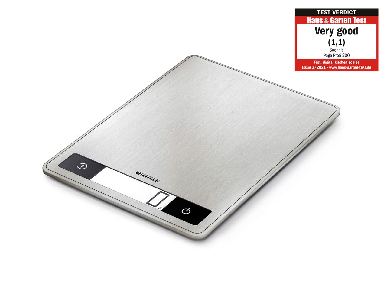 Soehnle Page Electronic Professional Digital Household Kitchen Scales Silver Weight up to 15 kg with 1 g Accuracy Scales with Patented Sensor Touch Function incl. Batteries