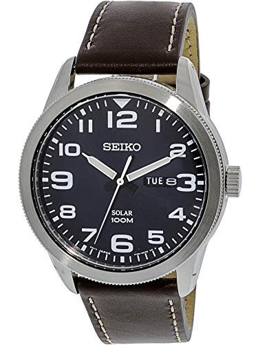 Seiko Solar Dark Blue Dial Mens Watch SNE475P1