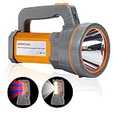 Super Bright 35W Handheld Searchlight USB Rechargeable Cree LED Spotlight Flashlight Large 4 Batteries 10000mah High Lumens Powered Long Lasting Heavy Duty Portable Torch with Handle,Camp Lantern