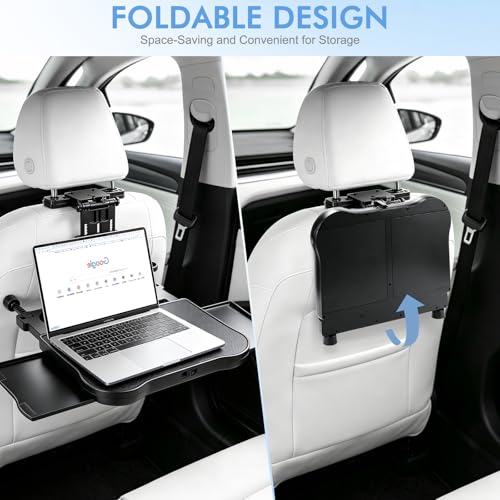 Car Table, Multifunctional Folding Rear Table for Cars, with Cup Holder and Tray, Removable, for Children, Travel, Work (Load Capacity 20 kg)