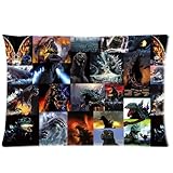 Godzilla Monster Grid Pattrn Custom Zippered Square Pillow Case Pillowcases Size:20