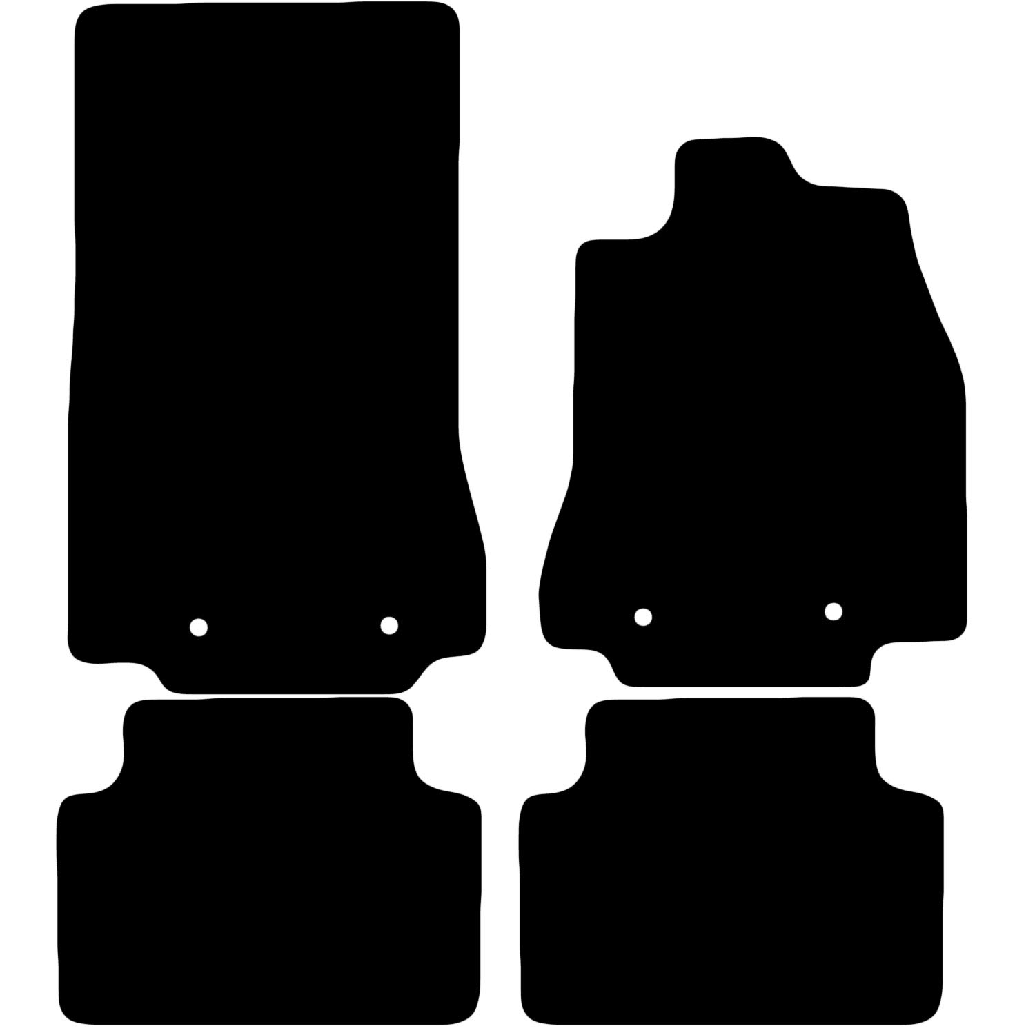 Carsio Carpet Car Mats For Jaguar XF 2008 2014 4 Piece Set with 4 Clips Tailored Fit Floor Mat Complete Accessory Black Custom Fitted - All Weather, Anti-Slip Backing & Black Trim