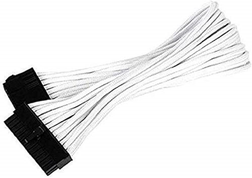 SilverStone SST-PP07-MBW - 30cm Motherboard 24pin to 24pin Sleeved Extention Cable, white