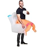 Riidmaax Inflatable Costume Adult Toilet, Sitting on Toilet Blow up Funny Costume for Women Men