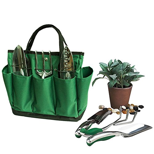 Bestmemories Garden Tool Totes Green Weeding Tools Carry Bags Multifunctional Handheld Garden Tool Totes Bucket Organizer Garden Tool Holders Storage Bags