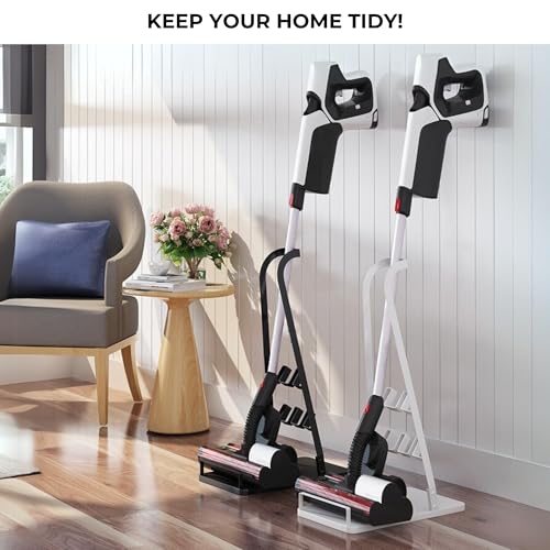 MAGIC SELECT Vacuum Cleaner Holder Compatible with Dyson V15 V6 V7 V8 V10 V11 Metal Floor Shelf Without Drilling Wall Vacuum Cleaner Storage Organizer Holder