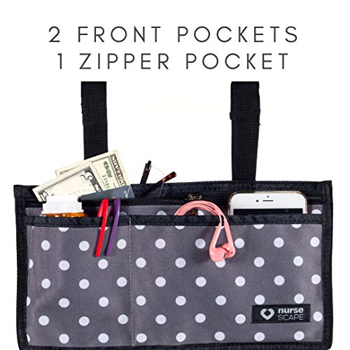 Wheelchair Armrest Pouch Organizer Bag for Side of Chair, 3 Pocket Tote, Arm Rest Storage Accessories for Electric, Manual or Powered Chairs (Pop Lights) - Thumbnail 2