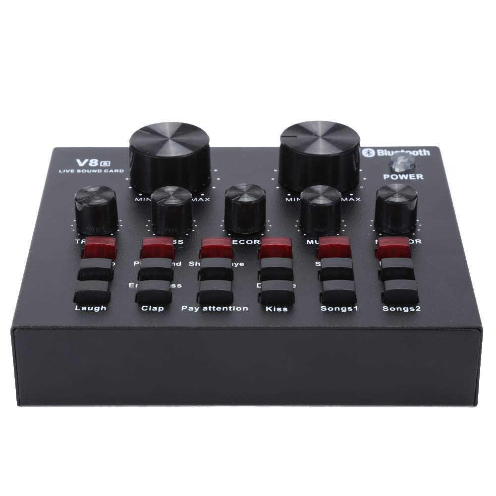 Live Broadcast Sound Card,Live Sound Card,Voice Changer Device for ps4/Phone/Computer,Sound Card with Multiple Funny Sound Effect