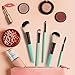 Adpartner 18pcs Makeup Brushes Set Eye Shadow Brush Kit Face Kabuki Make Up Cosmetic Brush Soft Bristles Green Plastic Handle Foundation Blush Concealer Beauty Tools - White Bristles