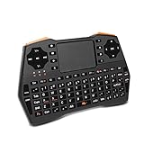 Orbeet 2.4GHz Mini Wireless Keyboard with Touchpad Mouse Rechargable Air Mouse LED Backlit Handheld Remote Control Combos for PC, Pad, Google Android TV Box