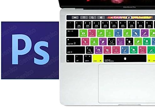 Adobe Photoshop Keyboard , PS Hot Keys Shortcut Keyboard Cover Mac Silicone Portector Skin For Macbook Pro 13" 15 Touch Bar [2016 Release With Touch Bar] A1706 A1707 -US Layout