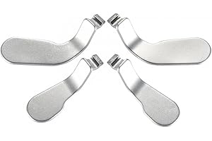 eXtremeRate 4 pcs Metal Stainless Steel Paddles Hair Trigger Locks Replacement Parts Video Games Accessories Kits for Xbox One Elite, Elite Series 2, Elite 2 Core Controller