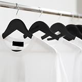 KEPLIN Strong Wooden Hangers 360° Rotating Hook 20 Pack Black view 7