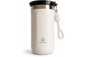 VELMORX Insulated Stainless Steel Travel Mug – 12 oz | Leak-Resistant Lid, Double-Wall Vacuum Coffee Cup – Keeps Drinks Hot/C