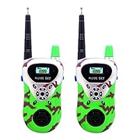 Agelloc 2pcs Wireless Walkie Talkie for Kid Two-Way Radio Electronic Toys Enjoy a Parent-Child Game in a House (GN)