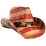 grinderPUNCH Classic American Flag Cowboy Hat Antique Stone Wash
