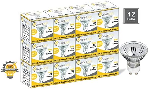 Oxford Light (12 Pack) Gu10 Halogen Bulb 120v 50w Gu10 Halogen Light Bulb, 120 Volt 50 Watt Gu10 Halogen Bulb Lamp