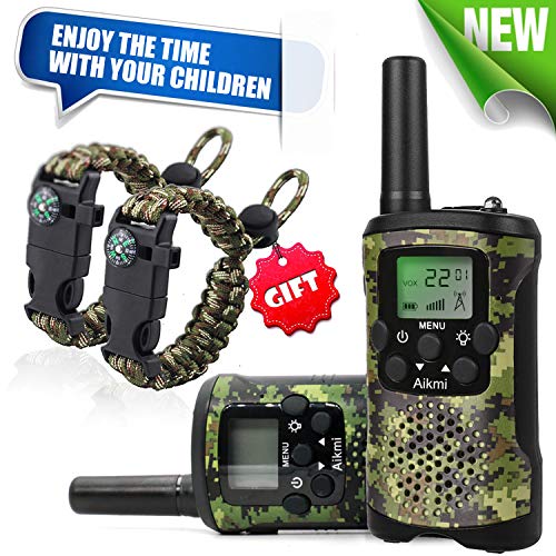 Walkie Talkies for Kids 22 Channel 2 Way Radio 3 Mile Long Range Ingenious Communication Gadget Preventing Myopia Toys Best Birthday Gifts for 6 year old Girls Fit Outdoor Adventure Game (Green camo)