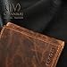 Genuine COW VINTAGE Leather Handmade Mens RFID Blocking Slim Trifold Wallet with 6 Credit Card + 1 ID Window + 2 Note Compartments Wallet LEVOGUE, Cognac Vintage