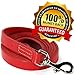 Logical Leather 6 Foot Dog Leash - Best for Training - Heavy Full Grain Leather Lead - Red