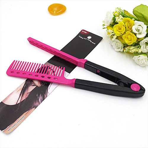 Happy Hours - Portable Vogue V Type Hair Straightener Comb / DIY Salon Hairdressing Styling Tool / Mini Hair Brush for Adults and Kids