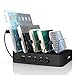JZBRAIN 5 Port USB Charging Station for Multiple Devices Iphone Ipad Samsung HTC etc Cellphone and Tablets (Black)