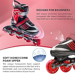 PAPAISON Adjustable Inline Skates Boys Ages