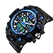 CIVO Mens Boys Analogue Digital 50M Waterproof Military Sport Watch Mens Big Face Dual Dial Business Casual Multifunction LCD Back Light Electronic Wrist Watches Shock Resistant Wristwatch (Blue)