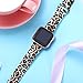 Wepro Silicone Floral Bands Compatible with Fitbit Versa, Versa 2 and Versa Lite SE SmartWatch for Women Men, Large, Fadeless Pattern Replacement Band Strap Accessories Wristbands, Classical Leopard