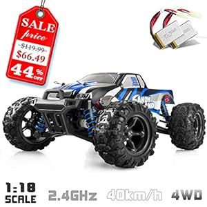 IMDEN Remote Control Car, Terrain RC Cars, Electric Remote Control Off Road Monster Truck, 1:18 Scale 2.4Ghz Radio 4WD Fast 30+ MPH RC Car, with 2 Rechargeable Batteries, Blue