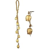 Bellshub Rustic Vintage 7-Bell Cluster Handmade 2" Metal Harmony Bells – 18" Hanging Length | Farmhouse Wall Décor, Wind Chime, Lucky Charm Bells for Home, Porch, Garden & Christmas Decorations