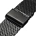 22mm Stainless Steel Milanese Loop Watch Band Strap + Pins + Tool For ASUS Zenwatch 2 W1501Q 2015 (YESOO Retail Packaging - 180 Days Warranty) (Black)