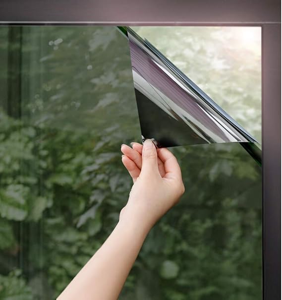 rabbitgoo Black Reflective Mirror Film One Way Window Film Mirrored