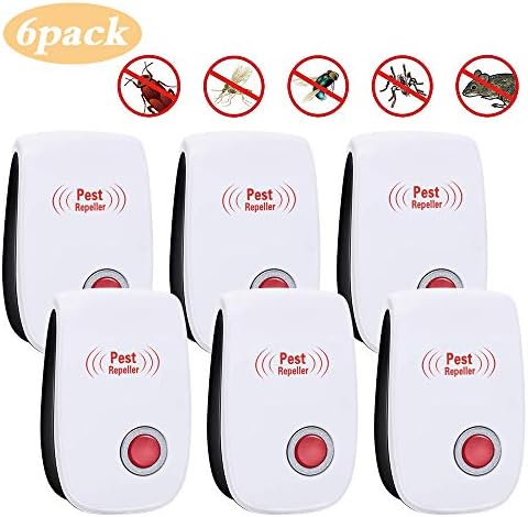 Vegkey Ultrasonic Pest Repeller, 6 pack Electronic Plug In, Mouse and Rat Repeller, Pest Control Insect and Spider Repellent Mice Repellent For Mosquitos, Flies, Roaches, Rats, Mice