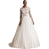 yinyyinhs Lace Tulle Wedding Dresses for Bride 2025 Long Sleeve Mermaid A-line Bridal Dress for Women Satin Wedding Gowns