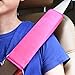 BCP Pack of 2pcs 10-1/2 Inches Velvet Car Safety Seat Belt Comfortable Shoulder Pads Covers (Hot Pink Color)