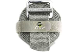 Gradient Fitness Yoga Strap, Friction-Less Easy-Feed Buckle, Super Soft Cotton/Polyester Blend Webbing, Free eGuide. (8 Feet)