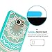 Galaxy Note 5 Case, Samsung Galaxy Note 5 Case Clear with Screen Protector, AnoKe Mandala Flower Cute Women Girls Acrylic Thin Slim Fit TPU Bumper Phone Cover Cases for Samsung Galaxy Note 5 -TM Mint