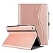 New iPad 9.7 Inch 2018/2017 Case Premium Durable Leather Adjustable Angle Stand Smart Folio Cover Auto Wake/Sleep with Apple Pencil Holder for Women Rose Gold primary