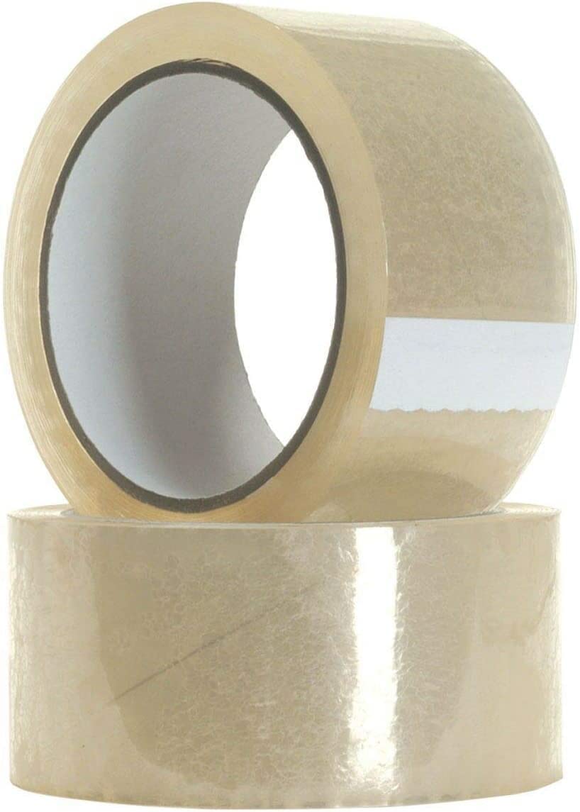 2 Rolls Packaging Tape For Parcels and Boxes_ CLEAR TAPE 48mm x 66m_ Very Strong Heavy Duty Tape