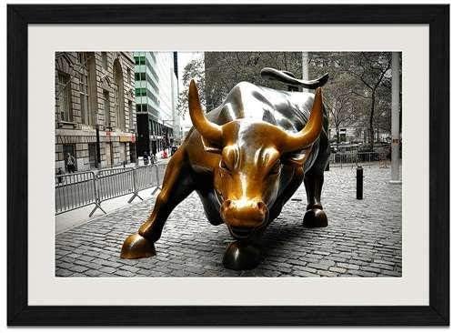 Bruyu5se Canvas Prints Wall Art | Canvas Wrap Home Decor 24" x 36" Unframed Print, Charging Bull New York - Art Print Wall Decor