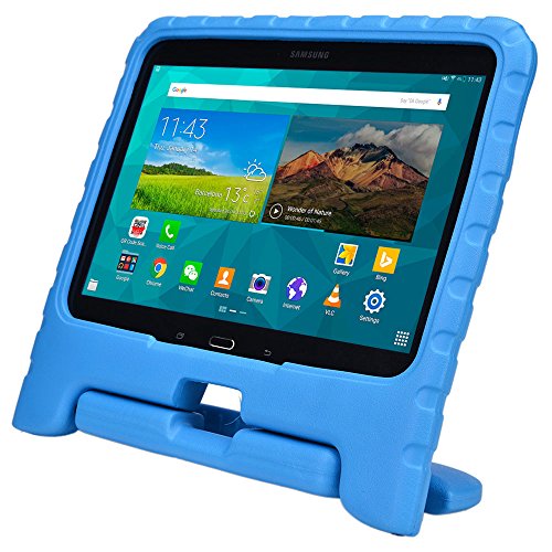 Samsung Galaxy Tab 4 10.1, Tab 3 10.1 kids case, [2-in-1 Bulky Handle: Carry & Stand] COOPER DYNAMO Rugged Heavy Duty Children’s Cover + Handle, Stand & Screen Protector - Boys Girls Elderly (Blue)